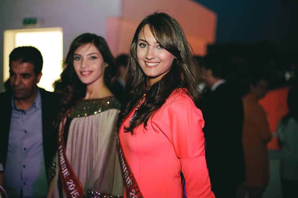 Tunisie , People : Wahiba Arres et Rawia Jebali Miss Tunisie 2014 et 2015 honorent le concert de l'IFT