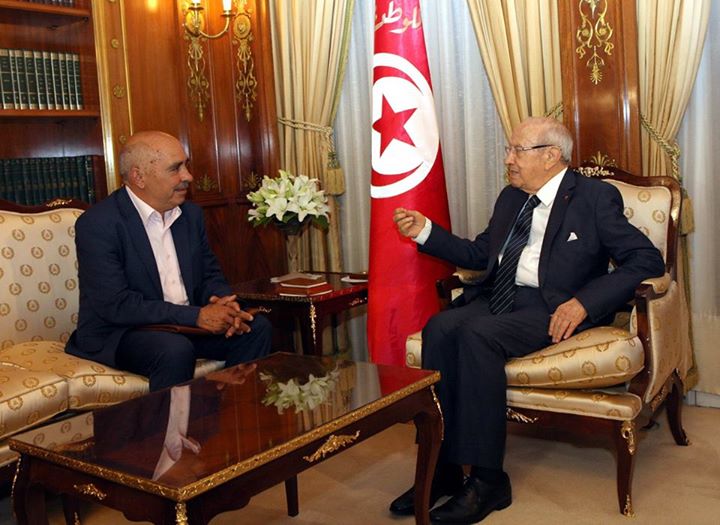 Tunisie , Présidence de la République : Béji Caïd Essebsi s'entretient avec Abdessatar Ben Moussa