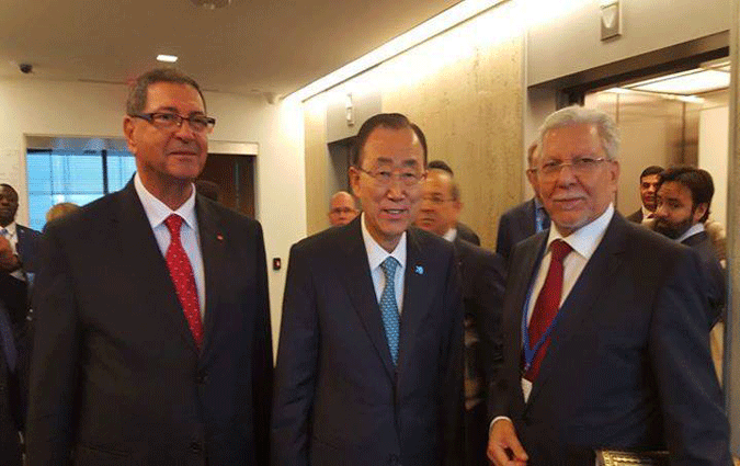 Lors d'un entretien avec Habib Essid, Ban Ki-moon salue les efforts de la Tunisie dans la lutte contre le terrorisme