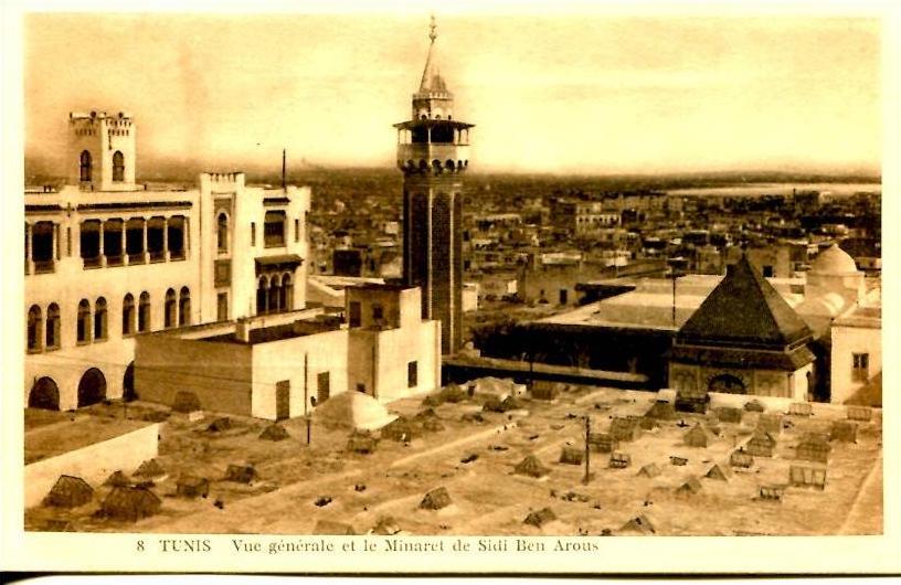CPA TUNIS-VUE GENERALE ET MINARET DE SIDI BEN AROUS
