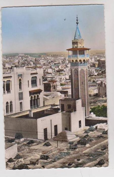 CPM TUNIS LE MINARET DE LA MOSQUEE SIDI BEN AROUS