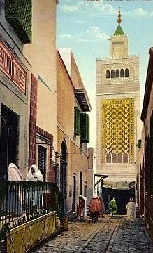 TUNISIE -TUNIS - PHOTOGRAPHE - LEHNERT & LANDROCK - RUE SIDI BEN AROUS ANIMEE - N° 568