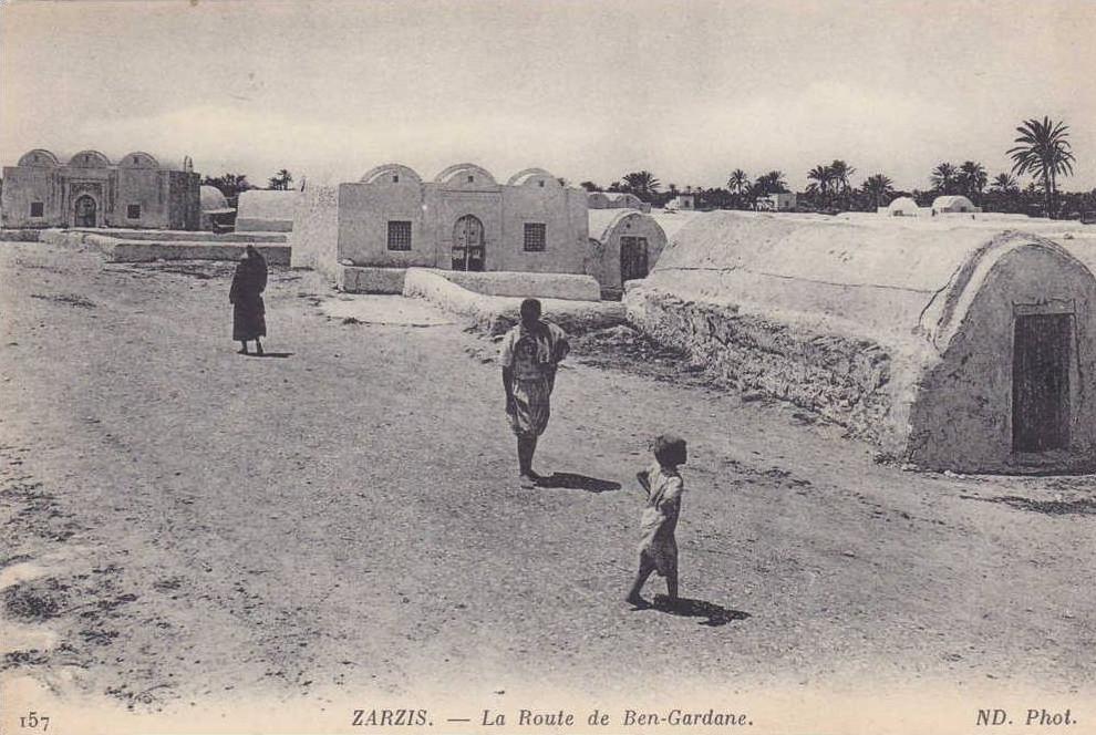 carte postale ancienne,TUNISIE 1918,ZARZIS,Gergis,prés ile de Djerba,ile de Meninx,route de ben gardane,rare,afrique
