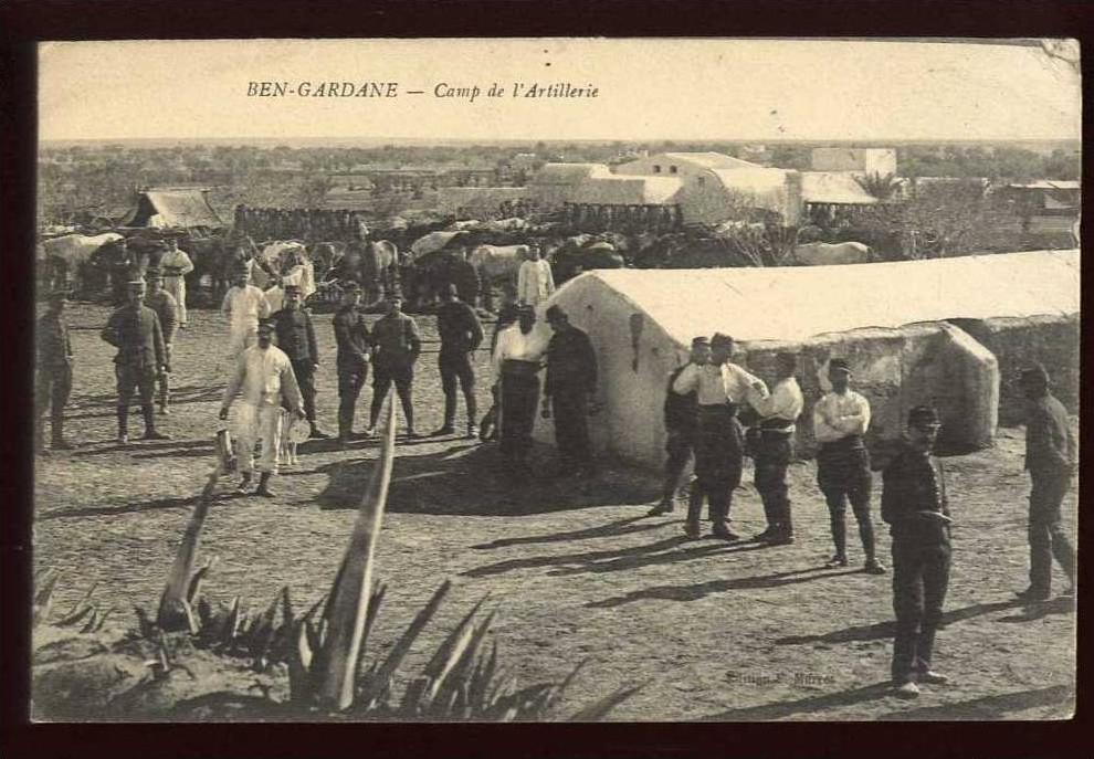 Cpa de Tunisie Ben Gardane Camp de l´ Artillerie V4c