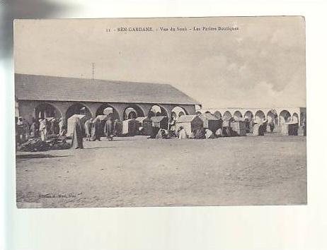 cpa, Ben Gardane , vue du Souk , les petites boutiques , voyagé 1916