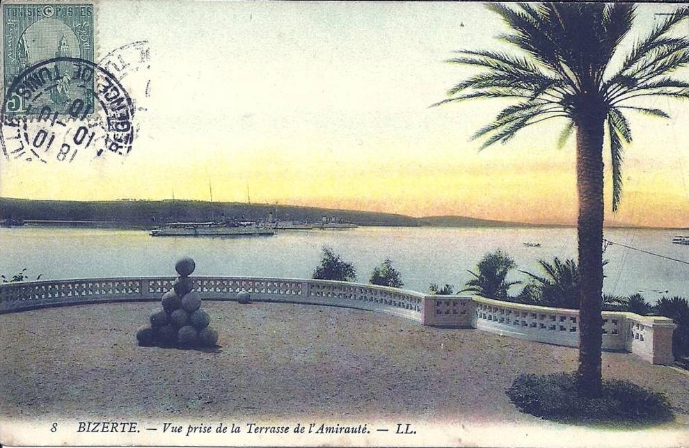 AFRIQUE DU NORD - TUNISIE - TUNIS - BIZERTE - Vue prise de la terrasse de l'Amirauté - Colorisée