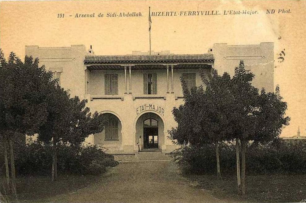AFRIQUE du NORD - TUNISIE - BIZERTE FERRYVILLE - ARSENAL de SIDI ABDALLAH - ETAT MAJOR