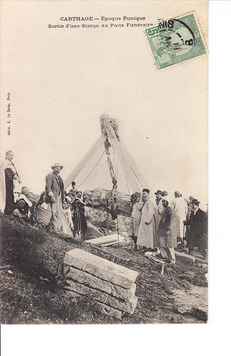 TUNISIE CARTHAGE Epoque Punique Sortie d'une Statue du Puits Funéraire