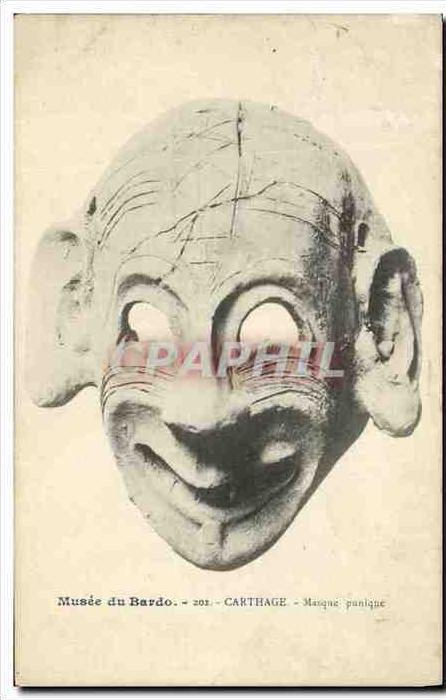 CPA Carthage Masque Punique Musee du Bardo