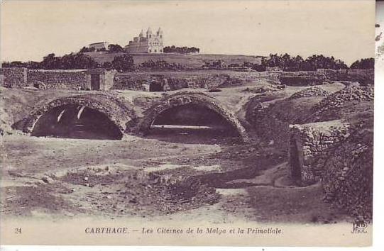 TUNISIE - CARTHAGE - les citernes de la malga et la primatiale - nr 24 ND neurdein & cie à paris - d4 171
