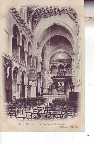 TUNISIE - CARTHAGE - (1900) intérieur de la primatiale - nr 8 ND neurdein à paris - d4 276