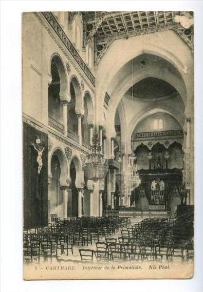 150967 TUNIS CARTHAGE Primatiale Church Vintage postcard