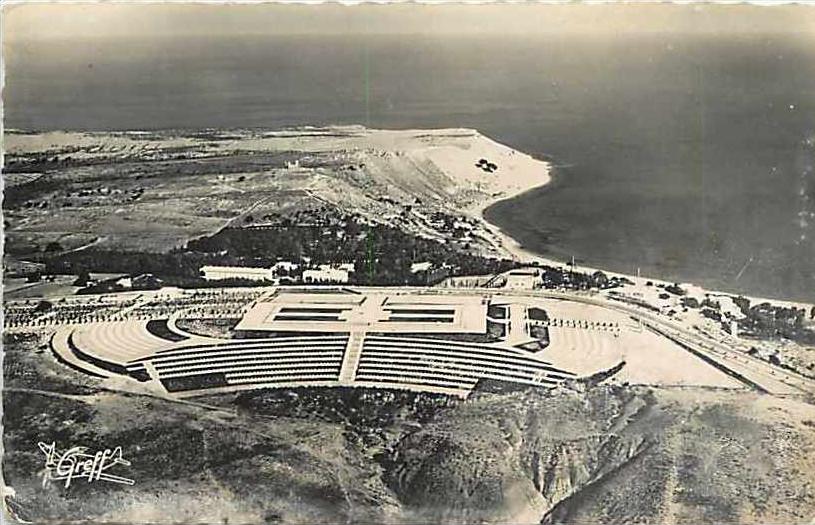 tunisie -ref A10- la marsa -vue aerienne -colline de gammarth -cimetiere de carthage -carte bon etat -