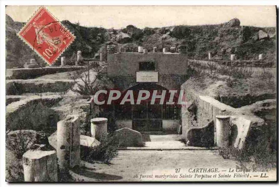 CPA Carthage Le Cirque Romain Furent Martyrisees Sainte Perpetue