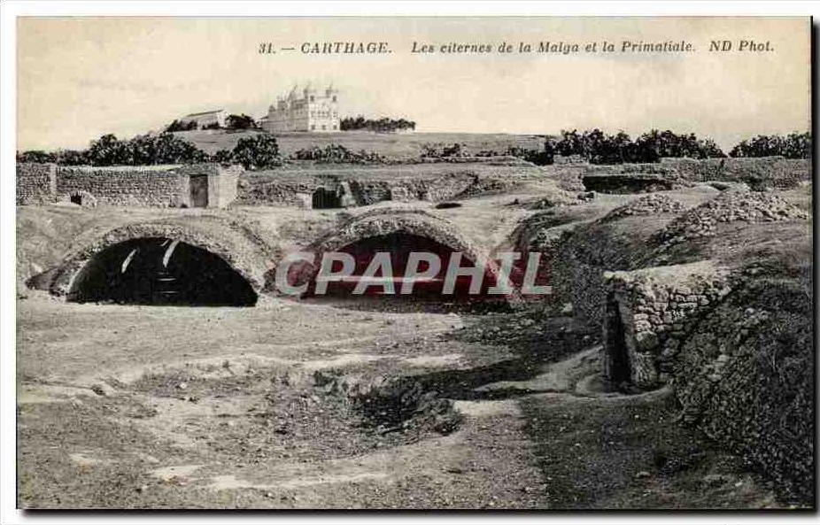 CPA Carthage Les Citernes de la Malga et la Primatiale Tunisie
