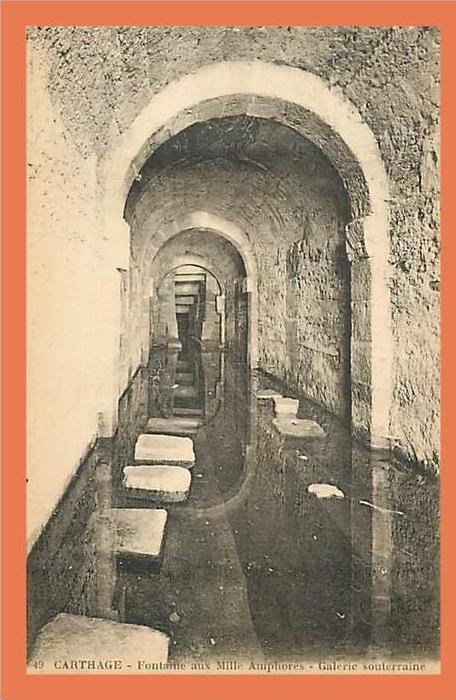 Tunisie CARTHAGE Fontaine aux Mille Amphores - Galerie Souterraine // CPA