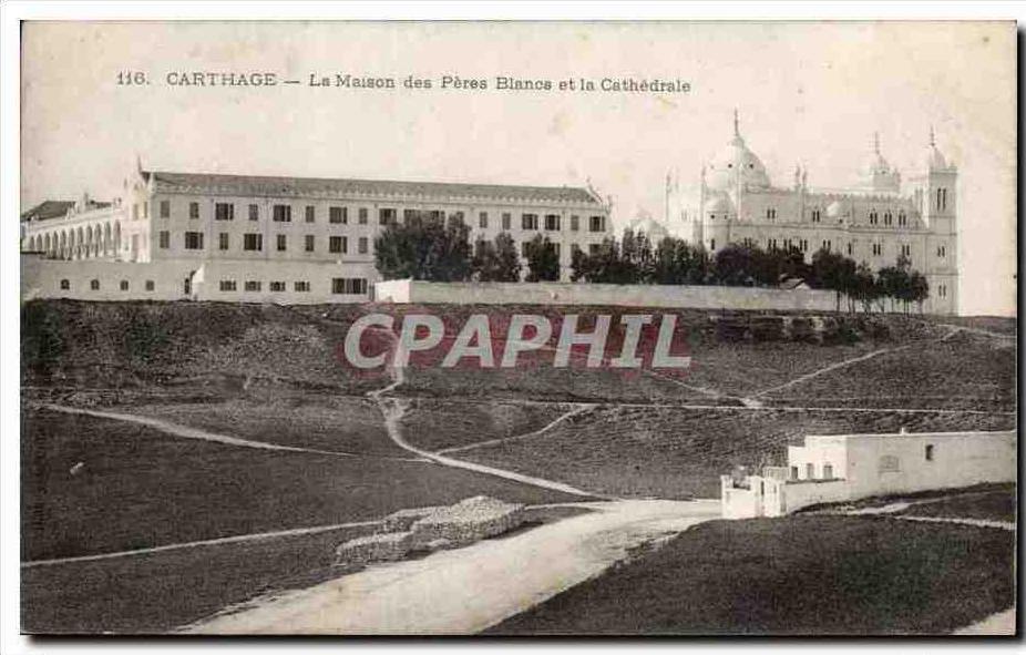 CPA Carthage La Maison des Peres Blancs et la Cathedrale Tunisie