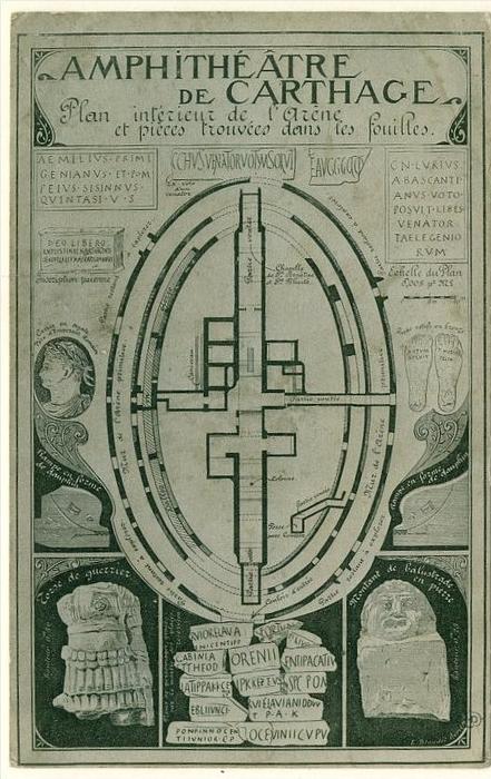 - B13874CPA - TUNSIE - CARTHAGE - plan de l'amphitheatre - Bon état - AFRIQUE