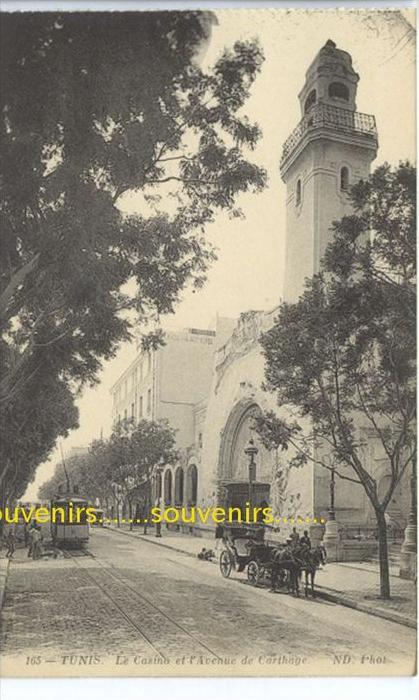 CPA TUNISIE TUNIS le Casino et l&acute;Avenue de Carthage