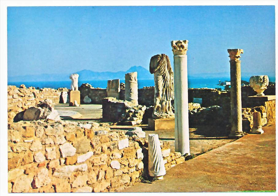 CPSM / CPM 10.5 x 15 Tunisie CARTHAGE Ville Romaine colonnes statues