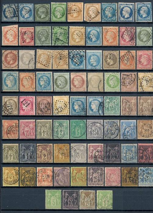 FRANCE - Collection 76 timbres classiques AVANT 1900 tous diff. - Cote 1.350 �
