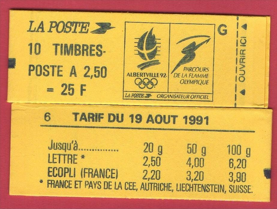 CARNET 2715-C 5a lettre G - conf. 6 ( RARE ) Cote 600 �