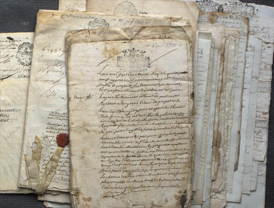 LOT DE GRAVURES ET VIEUX PAPIERS DU XVIII ET XIX SIECLE. ENVOI EN COLISSIMO 8,50 EUROS.