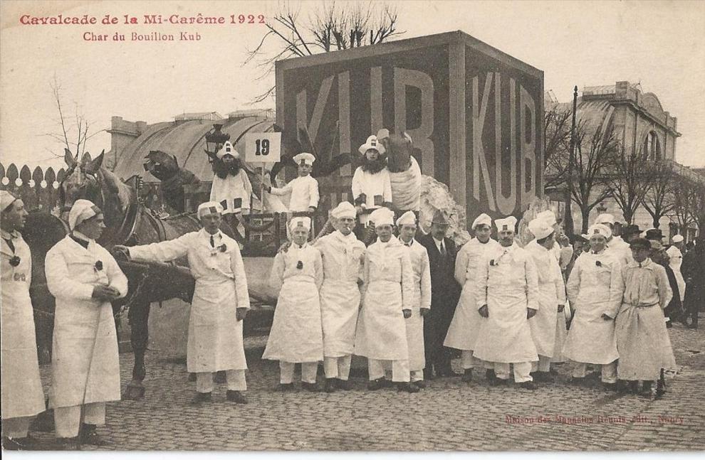 Nancy 54 Cavalcade de la mi - carême 1922 Char du Bouillon KUB cpa tb