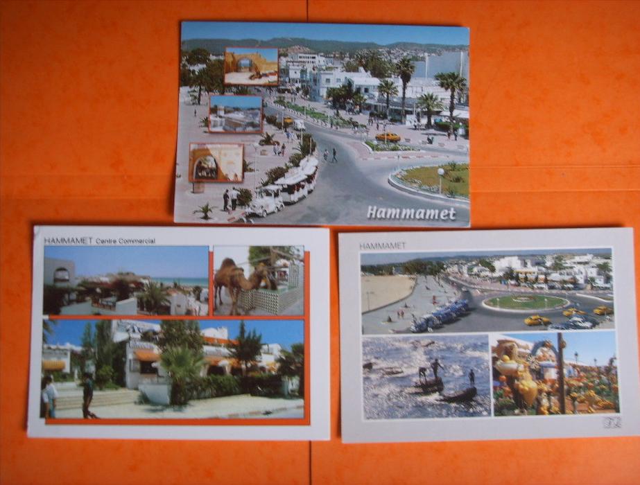9 ) tunisie hammamet 3 cp centre commercial petit train , dromadaire multivues