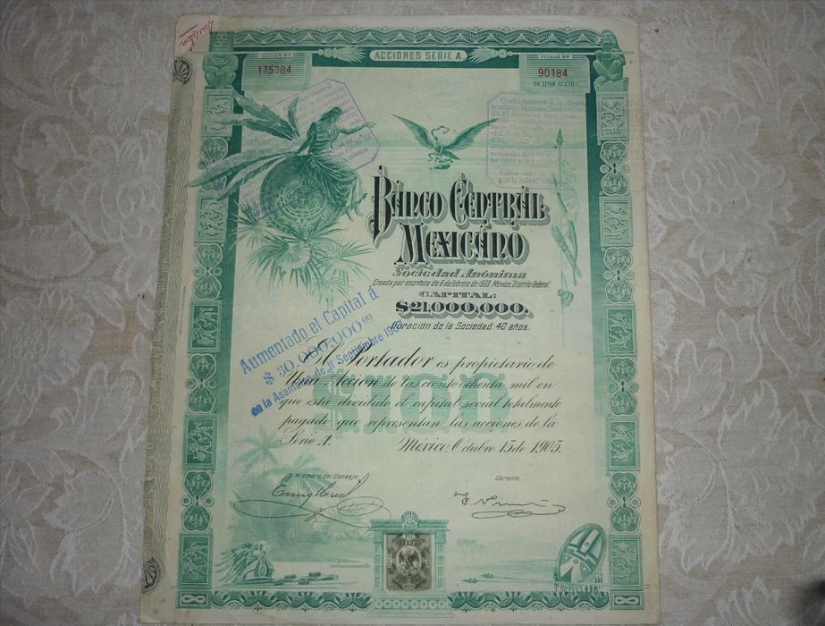 action banco central mexicano 1905