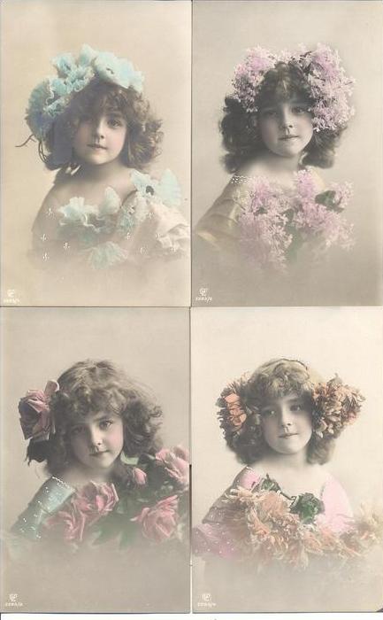 Carte -Fillette-serie complete-6 cartes