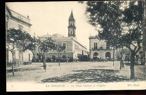 TUNISIE LA GOULETTE / la place Carnot et l'église /