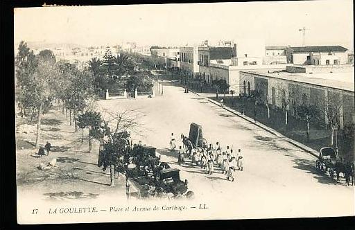 TUNISIE LA GOULETTE / place et avenue de Carthage /