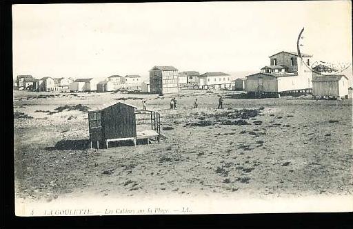 TUNISIE LA GOULETTE / les cabines sur la plage /