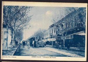 CPA TUNISIE - FERRYVILLE Menzel Bourguiba - Avenue de France - animation - Tramway Train