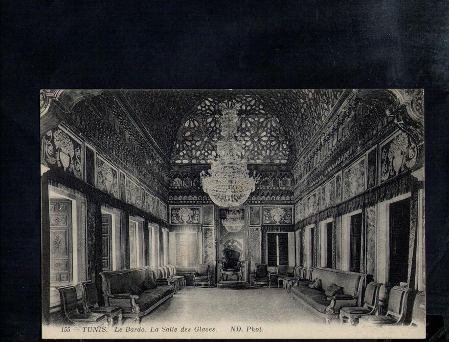 F459 Tunisie, afrique - Tunis - Le Bardo ( museum), la Salle des Glaces - old mini card