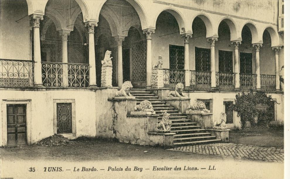 Tunis . Le Bardo . Palais du Bey . Escalier des Lions . BELLE PHOTO .