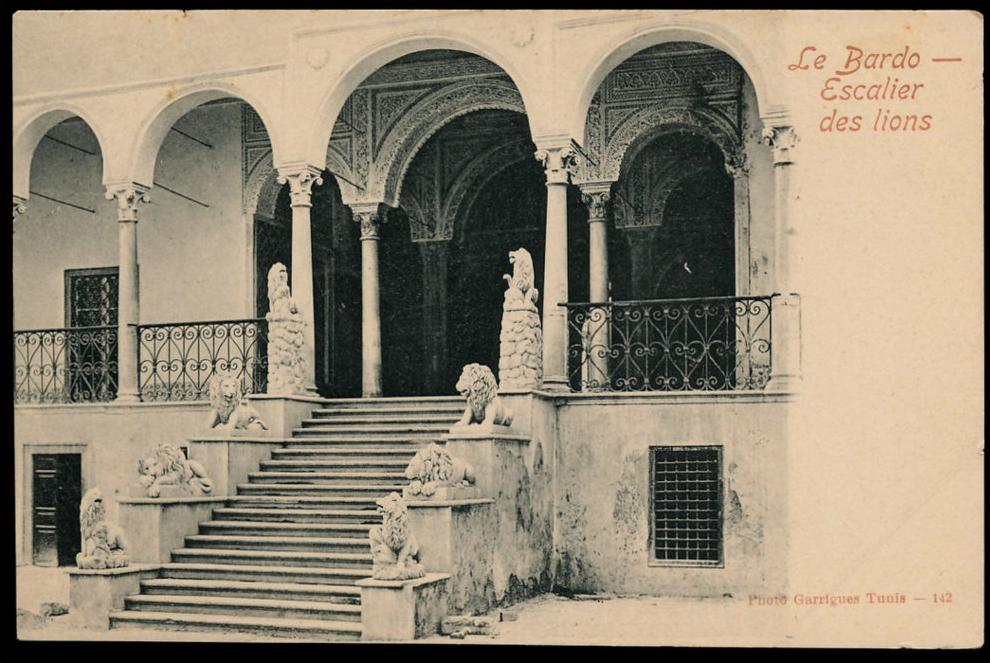 TUNIS LE BARDO ESCALIER DES LIONS 1900
