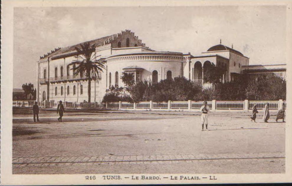Tunisie-Carte Postale-Tunis-Le Bardo-Le Palais-incircule