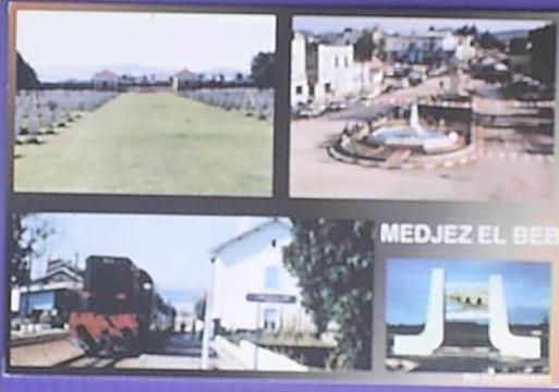 Carte Postale TUNISIE - MEDJEZ EL-BAB - Cimetière, Arrivée du train en gare, Place centrale, Monument