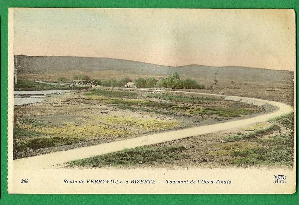 cpa TUNISIE - Menzel Bourguiba , Ferryville - Tournant de l'Oued Tindja .......LMC16